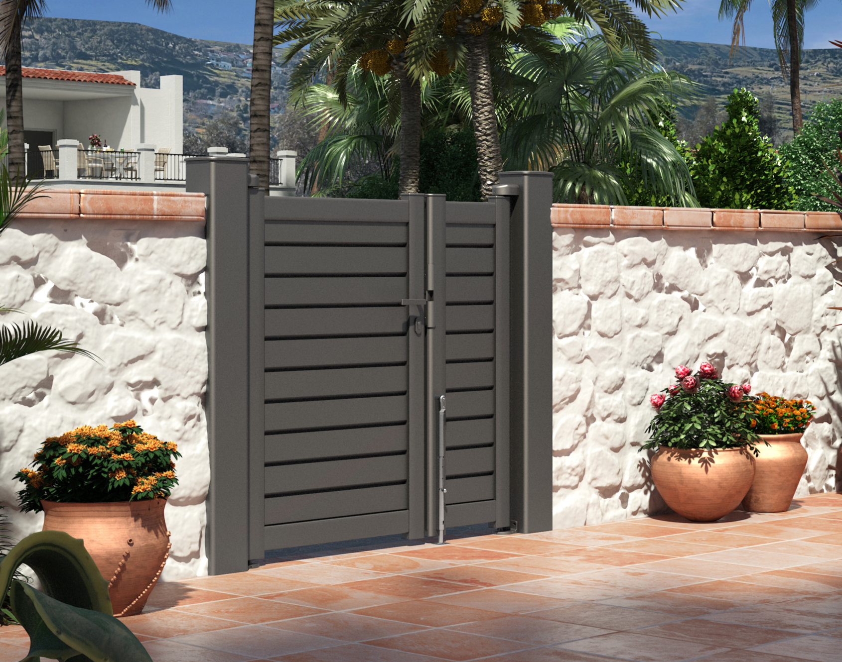 Puerta peatonal de aluminio Litenn - Kostum